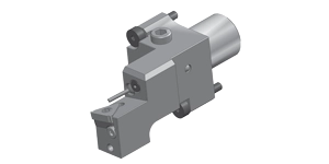 Gray mechanical part with cylindrical extension